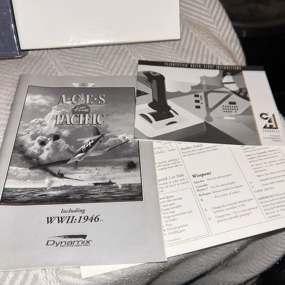 Aces of the Pacific,‎ 1992, Big Box Video Game Flight Aviation Dynamix Disc A1